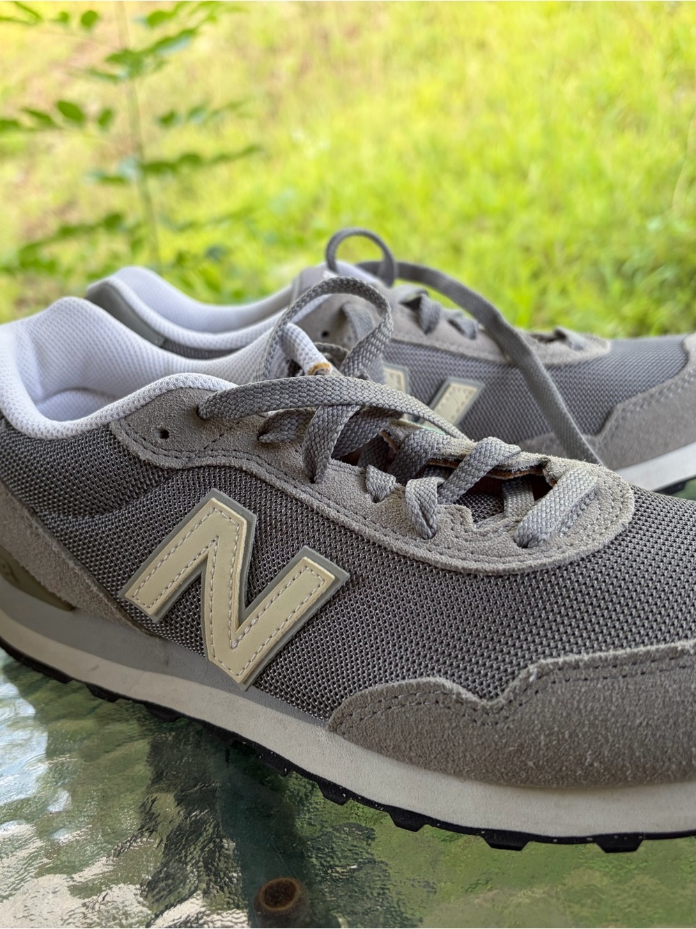 New Balance 515 Light Gray Suede & Mesh Sneakers Excellent Condition